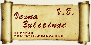 Vesna Buletinac vizit kartica